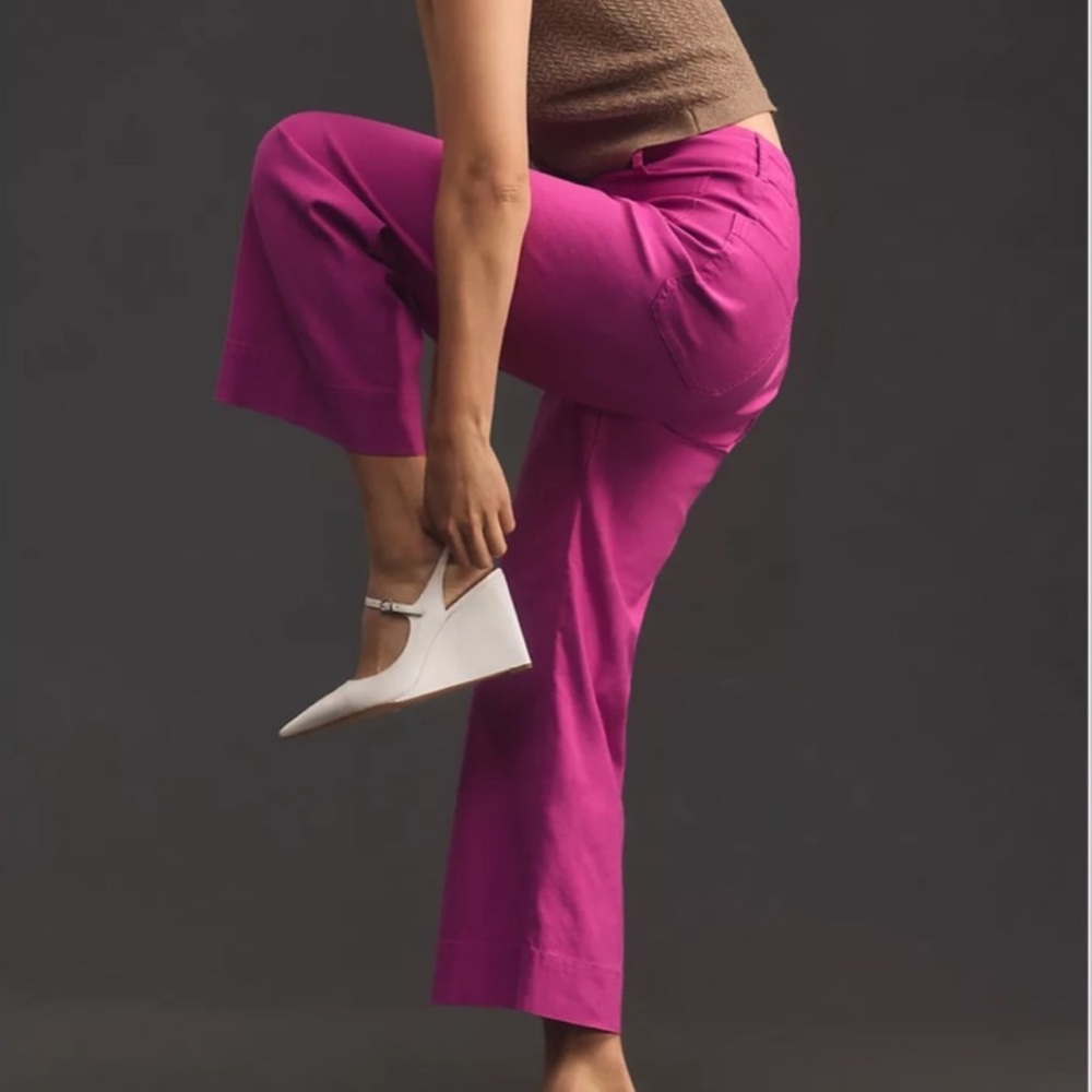 *Anthropologie The Colette Magic Fabric Crop Wide Leg Pants - Picture 3 of 7